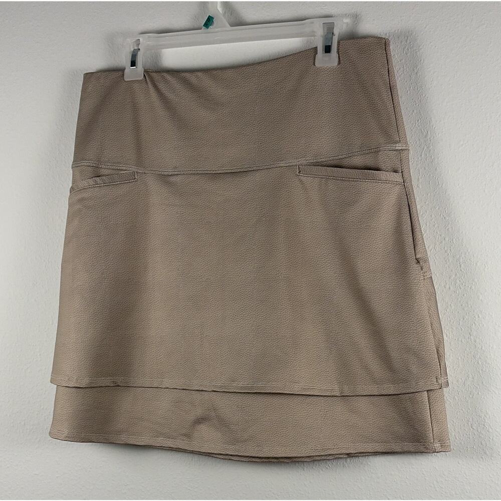 Lucky in Love Women’s Beige Athletic Skort XL Pull-On Pockets Stretch Tennis